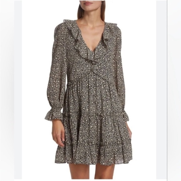 JOIE Adanson Long Sleeves Ruffle Trim Dress size 10 NWT - Picture 1 of 12